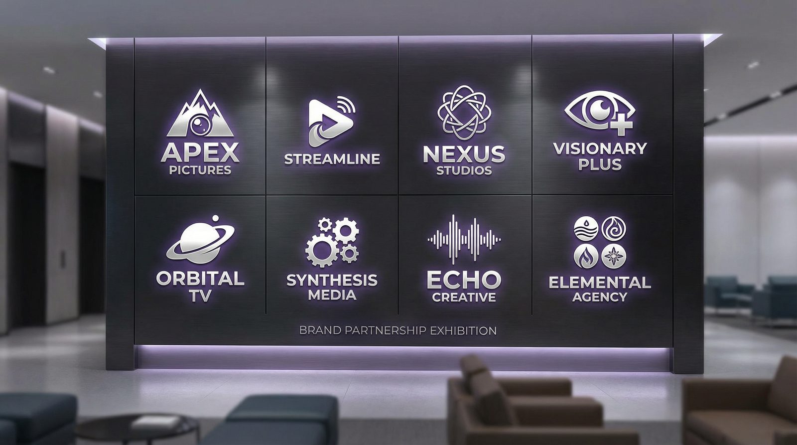 母狗合作影视品牌Logo墙